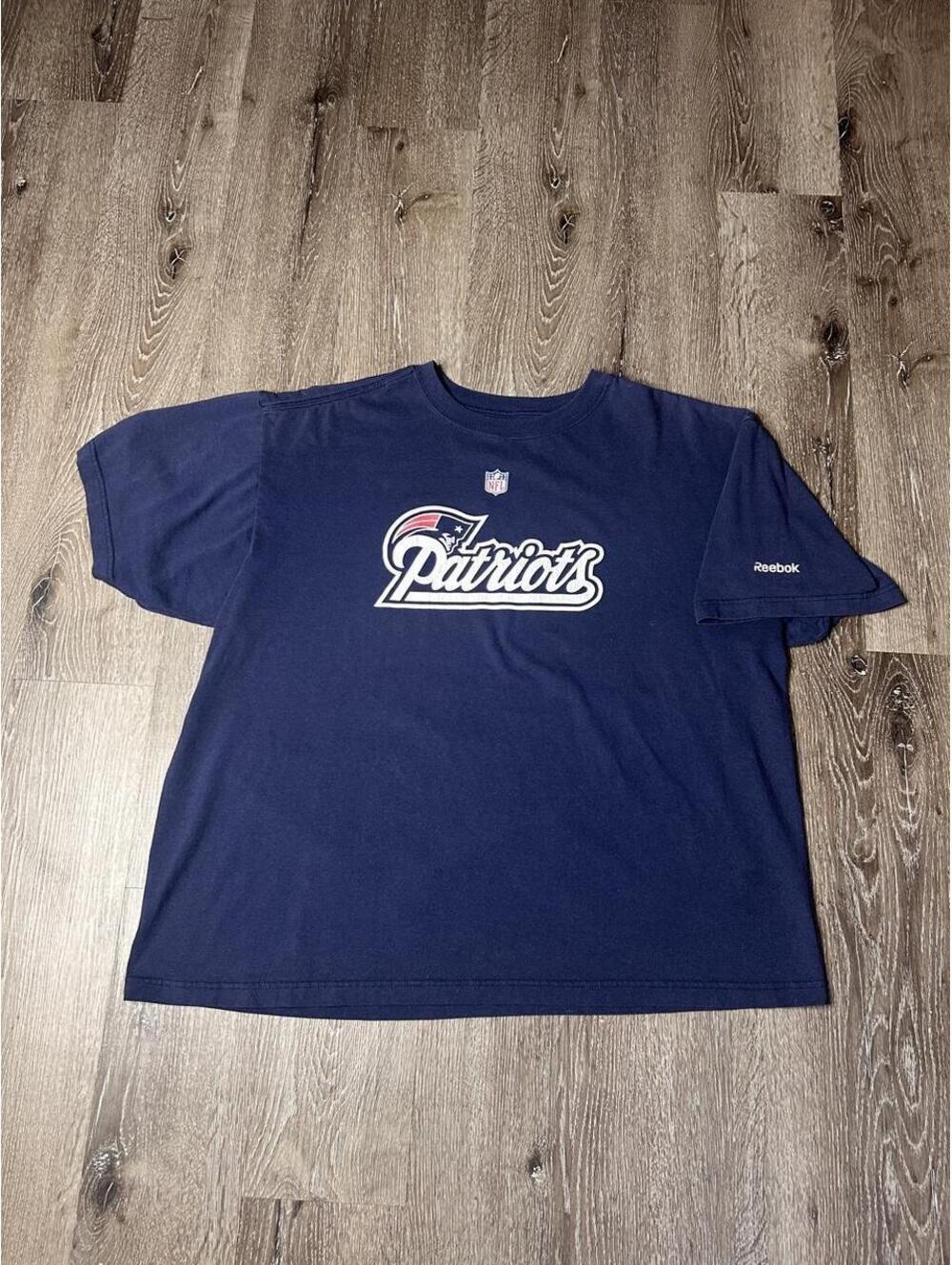 Vintage Y2K Reebok New England Patriots navy blue T-shirt Size XL